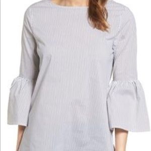 Gibson Nordstrom brand striped bell sleeve top XL